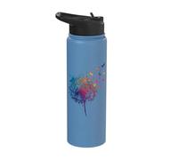Rainbow Dandelion Spring Wildflower Minimalist Dragonfly Stainless Steel Insulated Water Bottle