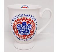 Rainbow Decors Coronation Emblem HM King Charles III Mug Fine Bone China Royal 300ml Commemorative Cup Hand Decorated UK