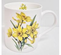 Rainbow Decors Daffodil Mug Bone China 400ml Large Balmoral Yellow Daffodils Flower Collection Cup Hand Decorated UK