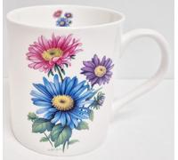 Rainbow Decors Daisy Mug Bone China 400ml Large Balmoral Aster Michaelmas Blue Pink Purple Flower Collection Cup Hand Decorated UK