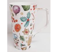 Rainbow Decors Festive Treats Mug Bone China Christmas Large Latte 500 ml 17.5fl oz Cup Hand Decorated in UK