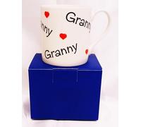 Rainbow Decors Granny Love Hearts Mug Fine Bone China Gift Boxed Large Balmoral 400 ml 14 oz Cup Hand Decorated UK