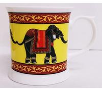 Rainbow Decors Ltd Elephant Parade Mug Fine Bone China Small Tankard 9oz 250ml Colourful Elephant Cup, Red