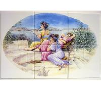 Rainbow Decors Ltd Greek Ladies Ceramic Tile Mural 6 Tiles 15 cm 6" Classic Backsplash Kitchen Bathroom Shower Tiles