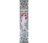 Rainbow Decors Melissa Whispers of the Waterfall Ceramic Tile Wall Mural 5 Tiles 6" Art Nouveau Style Decorative Fireplace Backsplash Hand Decorated in UK (Available Left or Right)
