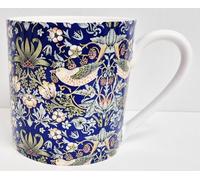 Rainbow Decors William Morris Strawberry Thief Blue Mug Bone China Pint 20fl oz Large Arts Crafts Cup Hand Decorated UK