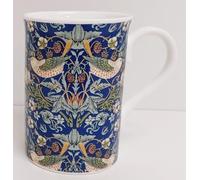 Rainbow Decors William Morris Strawberry Thief Blue Mugs Set of 2 Bone China 300 ml Windsor Fantasy Garden Cups Hand Decorated UK