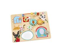 Rainbow Designs Bing Wooden Busy Board - Baby Busy Board with Knobs, Clasps & Switches for Toddlers 18+ Months - Montessori Activity Centre for Fine Motor Skills & Sensory Play