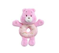 Rainbow Designs Care Bears Cheer Bear Baby Ring Rattle Soft Plush Toy | Soft plush Cheer Bear ring rattle with gentle chime, rainbow tummy and easy-grip ring for sensory play from birth