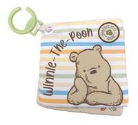 Rainbow Designs Disney Winnie the Pooh Baby Cloth Book - Touch and Feel Play & Go Square Book for Babies - Soft Baby Book with Textured Patches & Squeaky Page - Sensory Development Toys