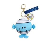 Rainbow Designs Mr Bump Plush Keyring - Soft Blue and White Plush Character Keychain with Gold Clip - Charming Mr Men Collection Bag Charm Accessory for Bags, Keys & Pushchairs