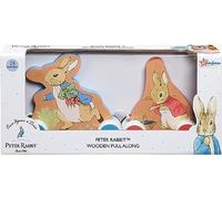 Rainbow Designs Official Peter Rabbit Wooden Pullalong - Bright and Colourful Baby Toys with Peter Rabbit and Flopsy Bunny Wooden Toy figures