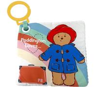Rainbow Designs Paddington Bear Baby Cloth Book - Touch and Feel Play & Go Square Book for Babies - Colourful Soft Toy with Squeaky & Crinkly Pages - Sensory Pram Toy