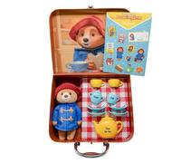 Rainbow Designs Paddington Bear's Toy Tea Set - 9-Piece Children's Tea Set with Teapot, Cups, Saucers & Sugar Pot - Features Cuddling Soft Toy, Reusable Suitcase & Sticker Sheet