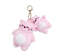 Rainbow Designs Pembe and Little Pembe Keychain, Pink Cat Plush Bag Charm, 15cm Kawaii Soft Toy Clip, Cute Keepsake Gift for Backpacks & Keys, Valentine’s Day & Anniversary
