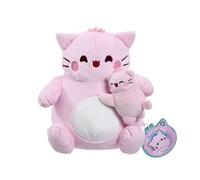 Rainbow Designs Pembe and Little Pembe Pink Cat Soft Toy, 23cm Kawaii Plush holding Star, Cute Collectable Gift for Kids & Adults, Soft Fabric Stuffed Animal, Positive & Uplifting Plushie