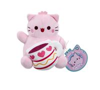 Rainbow Designs Pembe Coffee Pink Cat Soft Toy, 15cm Kawaii Plush holding Star, Cute Collectable Gift for Kids & Adults, Soft Fabric Stuffed Animal, Positive & Uplifting Small Plushie