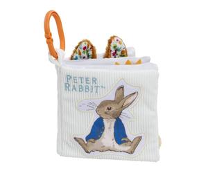 Rainbow Designs Peter Rabbit Fold Out Activity Book - Baby Toy with Mirror, Teether & Clip
