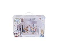 Rainbow Designs Peter Rabbit Musical Cot Mobile for Baby Crib with 4 Beatrix Potter Characters - Wind Up Music Box Plays Brahms Lullaby, Rotating Baby Mobile with Adjustable Arm