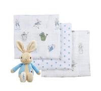 Peter Rabbit Soft Toy and Muslin