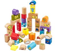 Rainbow Designs Spot the Dog Wooden Bricks - Sensory Building Block Toy for Toddlers - Traditional Construction Toys for Kids