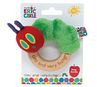 Rainbow Designs Very Hungry Caterpillar Ring Rattle - Endearing Baby Teething Toy, Iconic Story from Eric Carle - Sustainable Wood and Plush Fabric