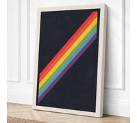 Rainbow Diagonal Geometric Canvas Wall Art Print 30x20 Inch