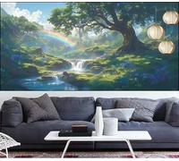 Rainbow Diamond Art Painting Tree Diamond Painting Kits for Adults,Square Full Drill Gem Arts and Crafts Pictures Embroidery Cross Stitch Canvas Paint by Numbers for Kids,Gifts Women 16x40in LT-203