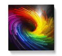 Rainbow Digital Art No.1 Canvas Print | Gallery Wrapped 30mm Frame Wall Art | 20x20 inches | Ready to Hang | Modern Rainbow Picture | Living Room Bedroom Lounge Office