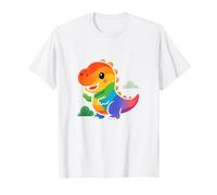 Rainbow Dino Adventure. Cute Kawaii Dinosaur T-Shirt