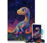 Rainbow Dinosaur Stars Jigsaw Puzzles for Teenagers 1000 Pieces Recall Boost Gentle Relax Smooth Cut Stylish Gift (38x52cm)