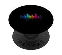Rainbow DJ Audio Spectrum Equalizer Sound Wave PopSockets Adhesive PopGrip