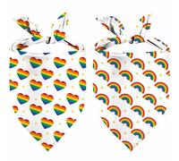 Rainbow Dog Bandanas Love is Love Pride Triangle Bibs Dog Paw Pet Scarf Reversible Double-Sided Pet Neckerchief for Pride Day Small Medium Large Cat Costume Accessories
