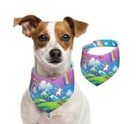 Rainbow Dog Bandanas,Summer Bandanas for Dogs Washable Adjustable Dog Triangle Scarf Bibs Cute Pet Bibs for Medium Large Dogs Puppy and Cats Medium