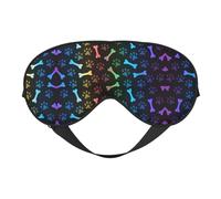 Rainbow Dog Cat Paw Night Mask Soft Reversible Eye Cover Adjustable Strap Light Blocking Comfortable Rest