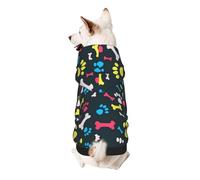 Rainbow Dog Cat Paw Print Dog Hoodie Sweatshirt For Small Dogs, Warm, Soft And Breathable Pet Clothes, Easy To Wear Jumper For Winter And Fall Warm