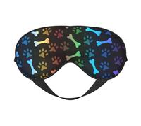 Rainbow Dog Cat Paw Printing All-Occasion Sleep Eye Mask with Double Sides Adjustable Strap Perfect for Shifts & Travel