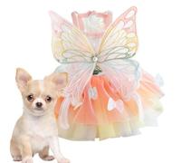 Rainbow Dog Dress, Cat Princess Dress, Rainbow Pet Dress for Spring and Summer, Beautiful Colourful Spring and Summer Outfit, Butterfly Wings Design