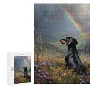Rainbow Dog Field Painting Puzzle 1000 Teile Schwer Puzzle Spielzeug Lernspiel Impossible Herausforderungsspielzeug Für Erwachsene Kinder 300 PCS