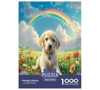 Rainbow Dog Jigsaw Puzzles Puzzles for Adults Kids. 1000 Pieces Great Gifts Challenge Toy Educational Game Home Decoration for Adults& Kids Age 14 Years Up 70x50cm/1000pcs