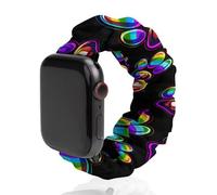 Rainbow Dog Paw LGBT Replacement Watchband Cute Printed Watch Strap Elastic Solo Loop Bands Compatible for Apple Watch 42mm/44mm