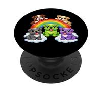 Rainbow Dogs Cute English Bulldog PopSockets Adhesive PopGrip