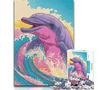 Rainbow Dolphin 1000 Pieces Jigsaw Puzzles For Teens And Adults,Educational Toys Is Ideal As A Gift for The Whole Family 38x26cm