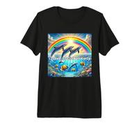 Rainbow Dolphin Men Hopecore Meme, Social Anxiety Premium T-Shirt