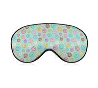 Rainbow Donuts on Mint Spotty Unisex Light-Blocking Eye Mask Sleep Mask Suitable for Naps at Home, in The Office, and on Airplanes