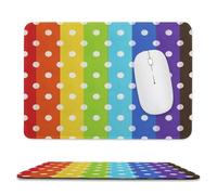 Rainbow Dots Mouse Pad Waterproof Ultra-Thin Non-Slip Rubber Base Square Mouse Mat Gaming Mousepad 7.9"x9.4"