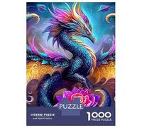 Rainbow Dragon 3-Layer Cardboard 1000 Pc Nebula Swirl Classic Puzzle, Ultra Difficult, Stress Relief, Wall Decor & Family Game Night Gift 52x38cm/1000pcs