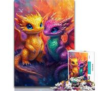 Rainbow Dragon Baby 1000 Piece Jigsaw Puzzles for Adults Gifts,Challenging To Complete But Fun And Humorous Unique Home Decor And Gifts (50x75cm)