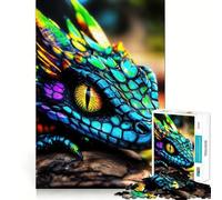 Rainbow Dragon Close-Up Jigsaw Puzzles for Teenagers 1000 Piece Thought Toy Calm Escape Precise Edge Amazing Present (38x26cm)
