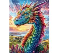 Rainbow Dragon in A Magical Glow 300-piece Jigsaw Puzzle Bundle Scenery Science Fiction Family Puzzle Lovers Brain Training Mindful Activity Spring Recycled Cardboard 300 PCS